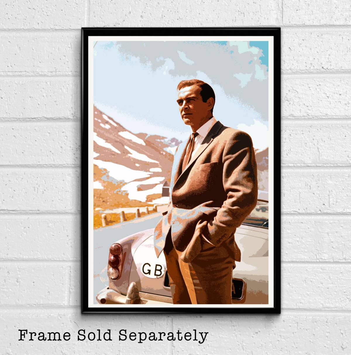 007 James Bond Sean Connery Illustration #7 - British Spy Film Movie - Poster | Canvas Wall Art Print