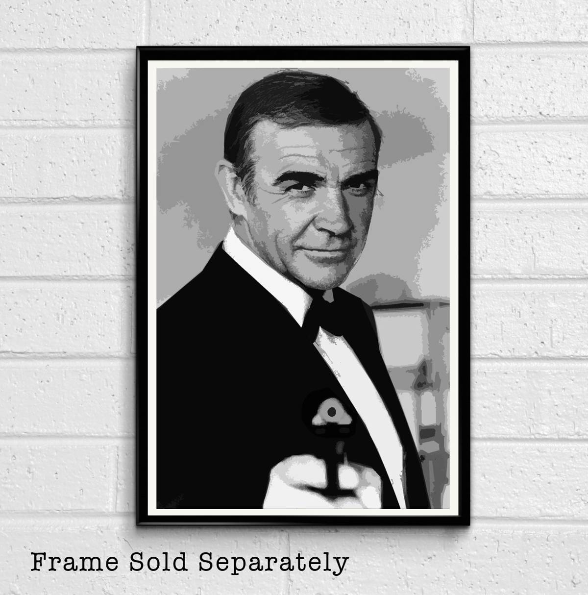 007 James Bond Sean Connery Illustration #10 - British Spy Film Movie - Poster | Canvas Wall Art Print