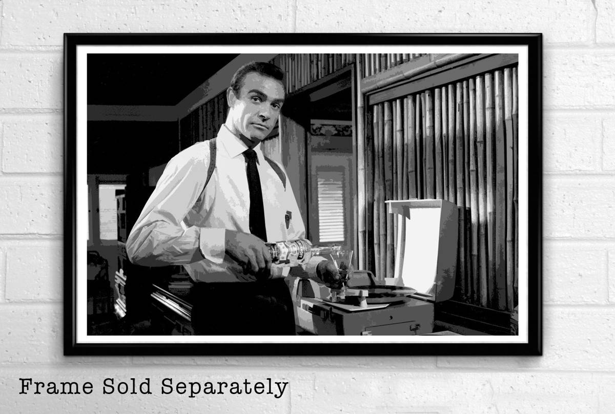 007 James Bond Sean Connery Illustration #12 - British Spy Film Movie - Poster | Canvas Wall Art Print