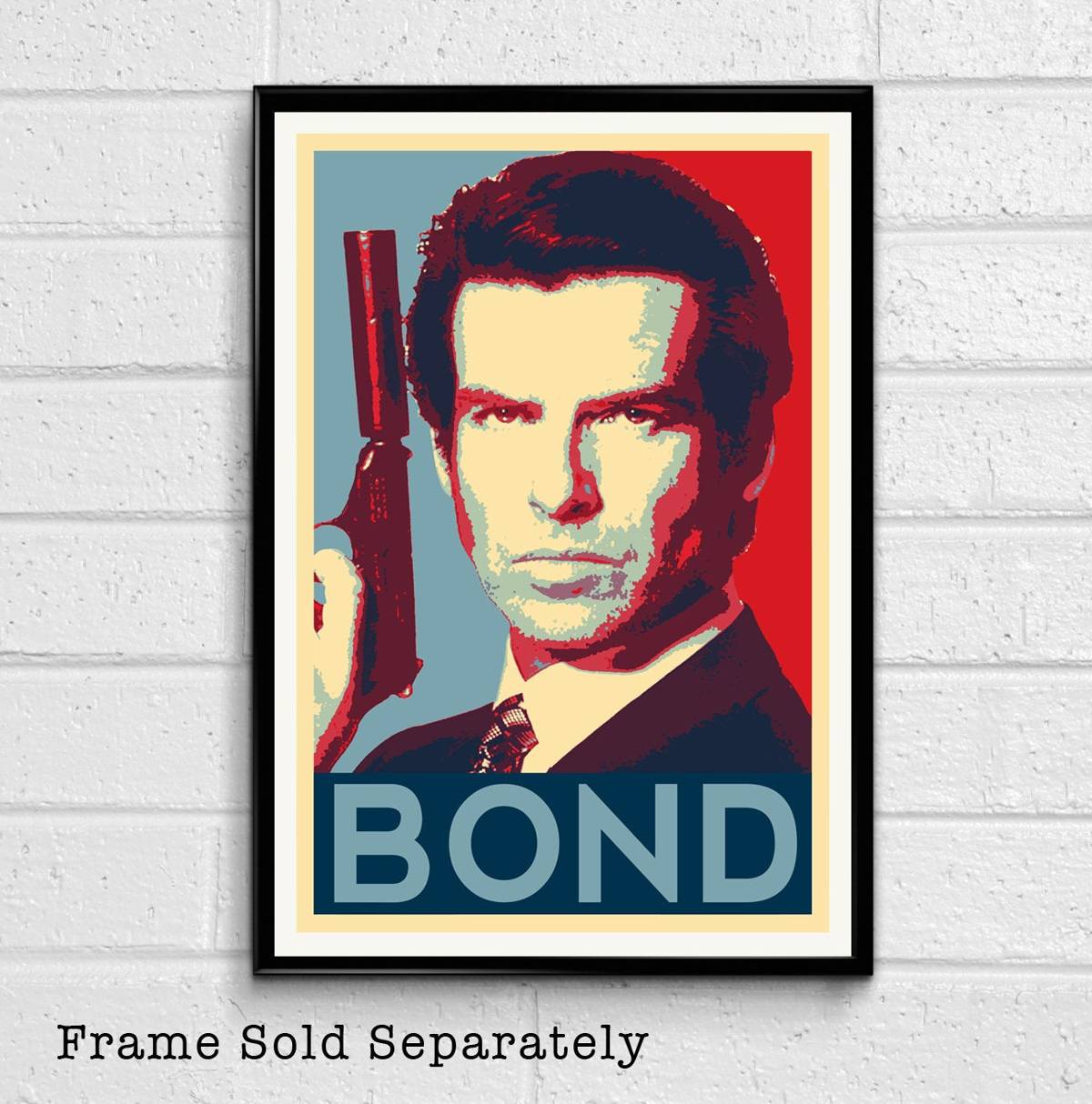 007 James Bond Pierce Brosnan Illustration #2 - British Spy Film Movie - Poster | Canvas Wall Art Print