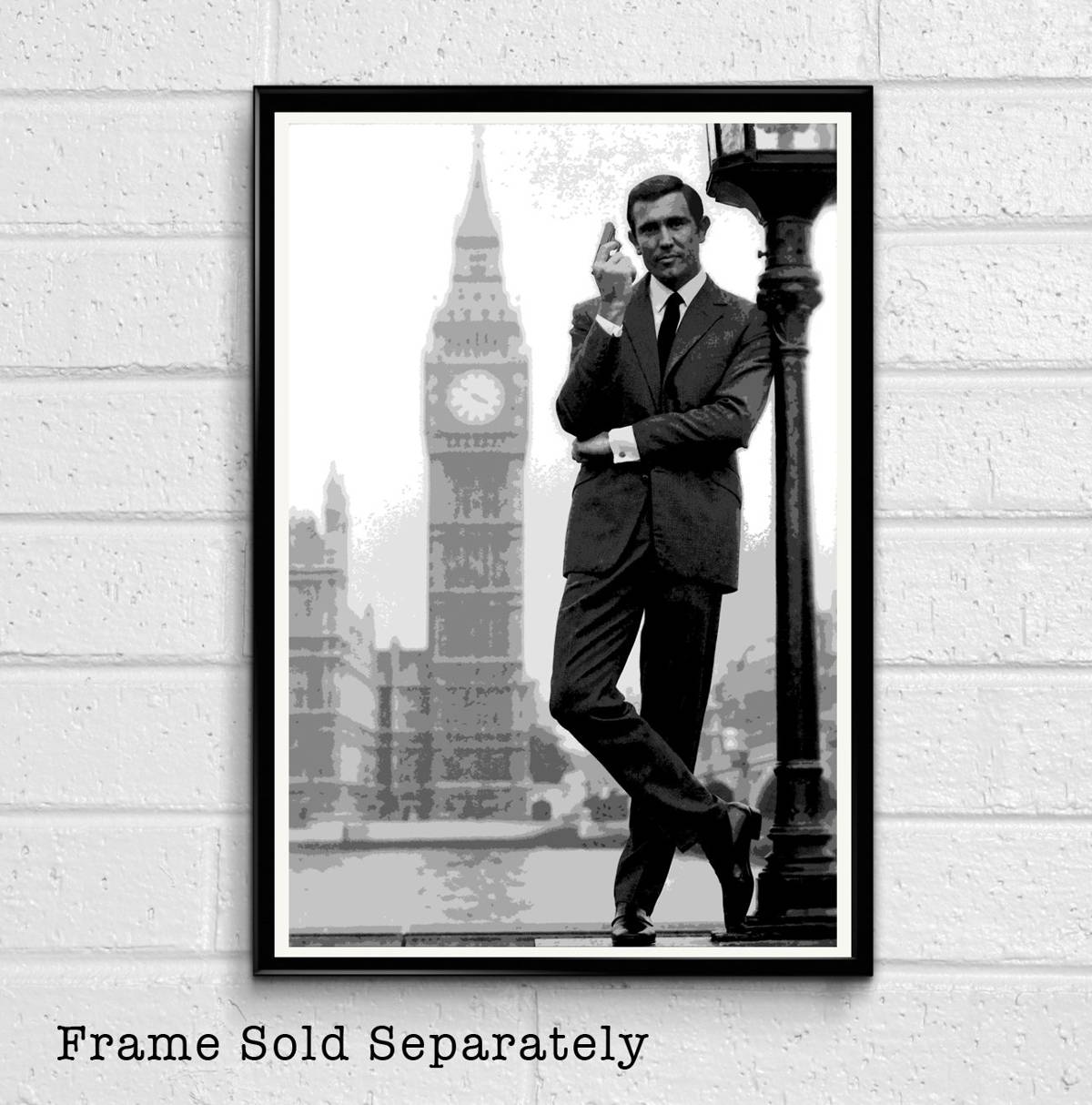 007 James Bond George Lazenby Illustration #1 - British Spy Film Movie - Poster | Canvas Wall Art Print