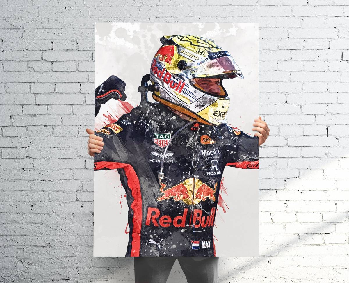 Max Verstappen Red Bull (V1) Sports Art Print, F1 Racing, Sports Decor – Poster | Canvas Wall Art Print