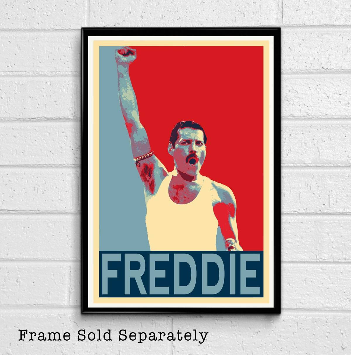 Freddie Mercury Of Queen Illustration #9 - Rock And Roll Music Icon - Poster | Canvas Wall Art Print