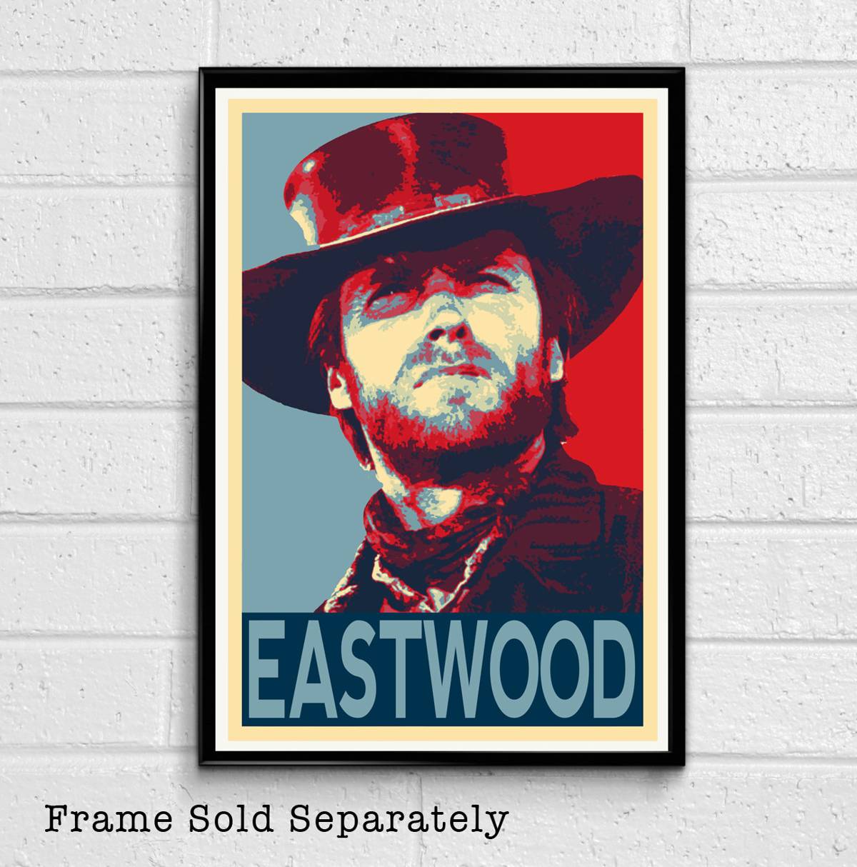 Clint Eastwood Man With No Name Illustration #7 - Cowboy Movie Western Film - Poster | Canvas Wall Art Print