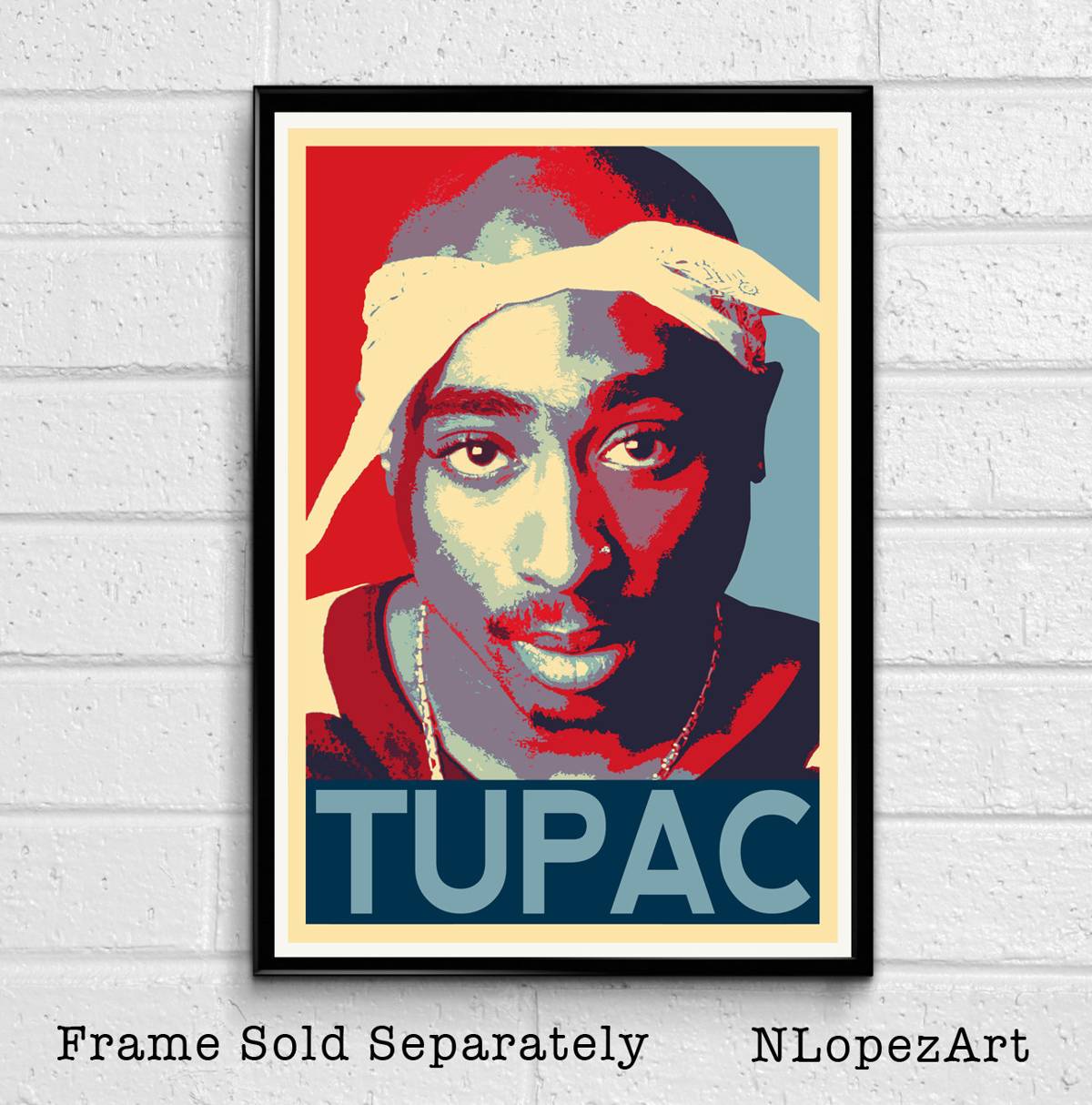 Tupac Shakur 2Pac Illustration #3 - Rap Hip Hop Musician - Poster | Canvas Wall Art Print
