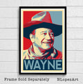 John Wayne Cowboy Illustration #3 - Classic Hollywood Film Western Movie - Poster | Canvas Wall Art Print