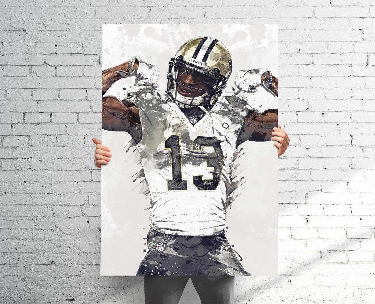 Michael Thomas New Orleans Saints Sports Art Print, Football, Sports Decor – Poster | Canvas Wall Art Print