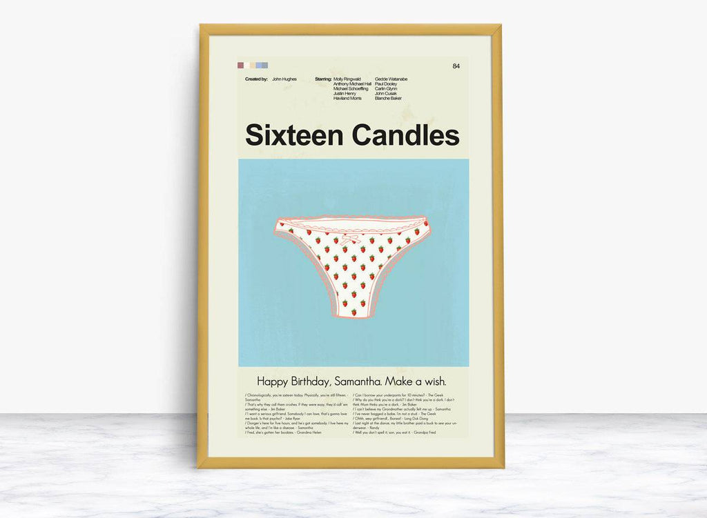 Sixteen Candles Mid-Century Modern Inspired Print - Poster | Canvas Wall Art Print