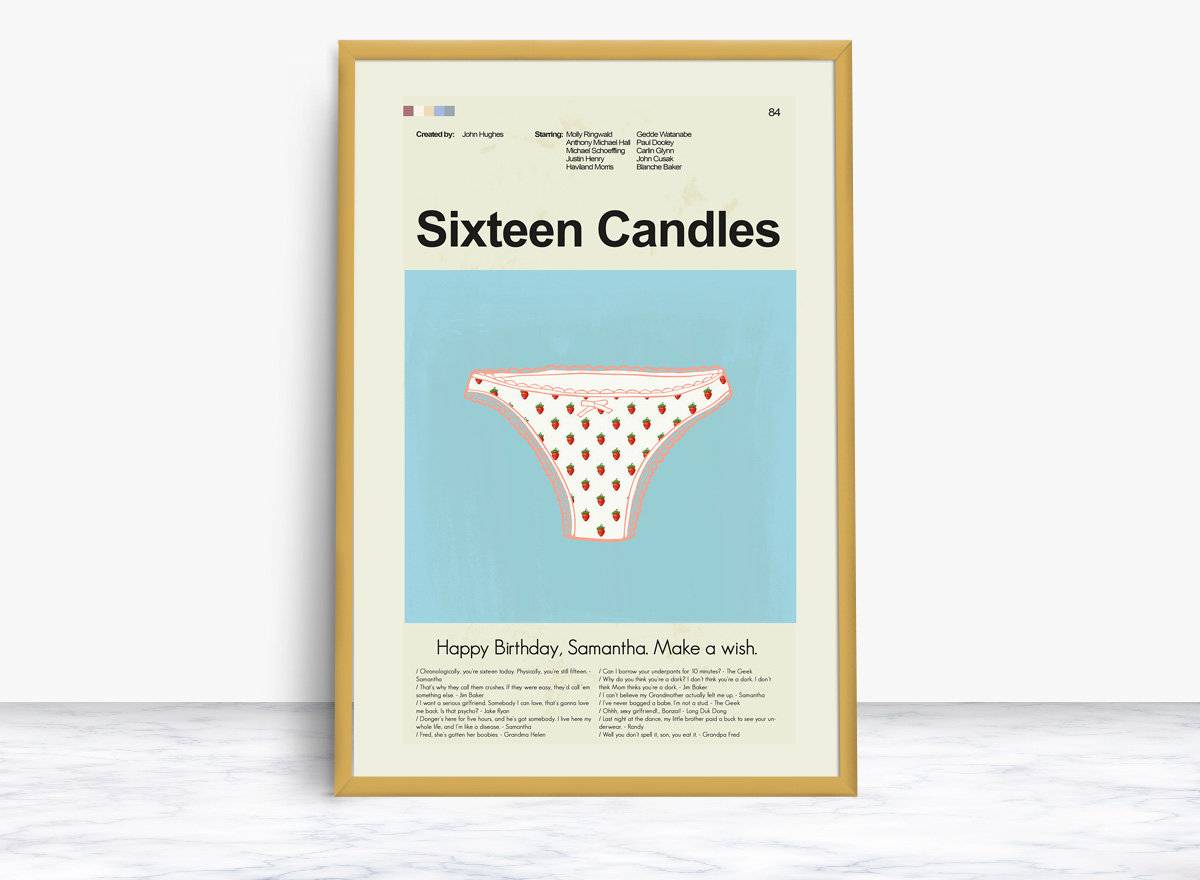 Sixteen Candles Mid-Century Modern Inspired Print - Poster | Canvas Wall Art Print
