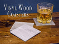 Luxury Vinyl Wood Coaster Set - Classy Handmade Reclaimed Modern Rustic Recycled Upcycled Flooring Plank - Oak, Cerry, And Other Colors - Poster | Canvas Wall Art Print