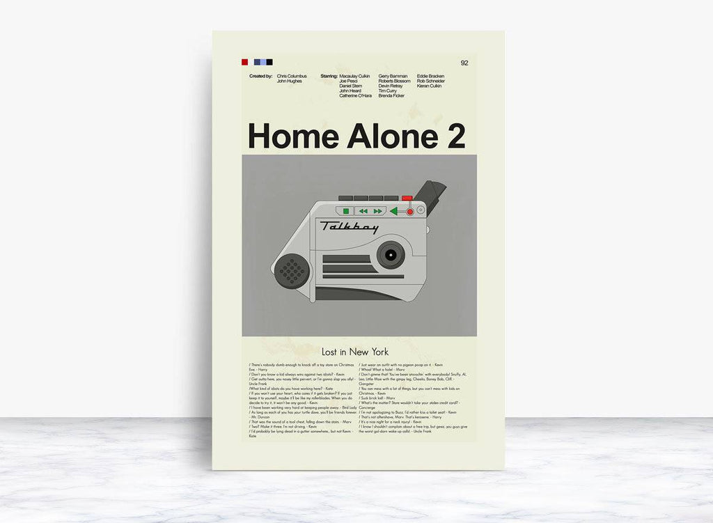 Home Alone 2: Lost In New York Mid-Century Modern Inspired Print - Poster | Canvas Wall Art Print