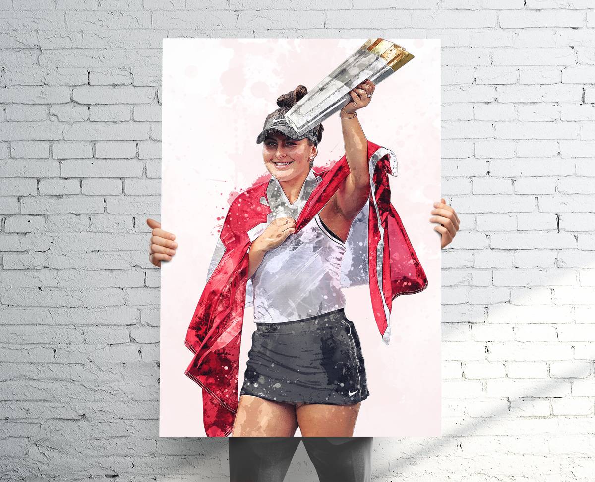 Bianca Andreescu Tennis Sports Art Print, Tennis, Sports Decor – Poster | Canvas Wall Art Print