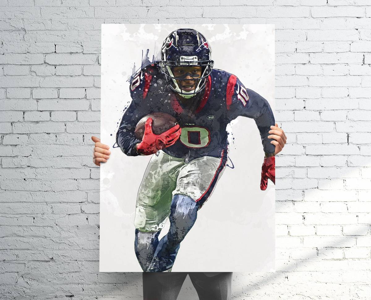 Deandre Hopkins Houston Texans Sports Art Print, Football, Sports Decor – Poster | Canvas Wall Art Print
