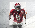 Josh Jacobs Alabama Crimson Tide (V1) Sports Art Print, Football, Sports Decor – Poster | Canvas Wall Art Print