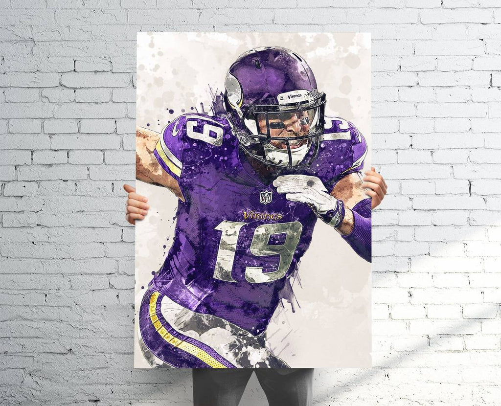 Adam Thielen Minnesota Vikings Sports Art Print, Football, Sports Decor – Poster | Canvas Wall Art Print
