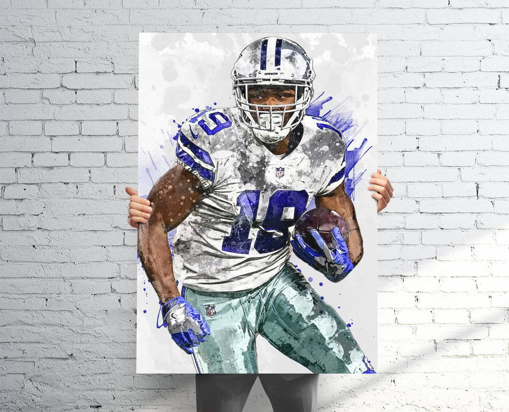 Amari Cooper Dallas Cowboys Sports Art Print, Football, Sports Decor – Poster | Canvas Wall Art Print