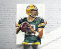 Aaron Rodgers Green Bay Packers Sports Art Print, Football, Sports Decor – Poster | Canvas Wall Art Print