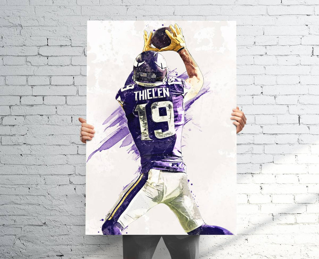 Adam Thielen Minnesota Vikings (V2) Sports Art Print, Football, Sports Decor – Poster | Canvas Wall Art Print