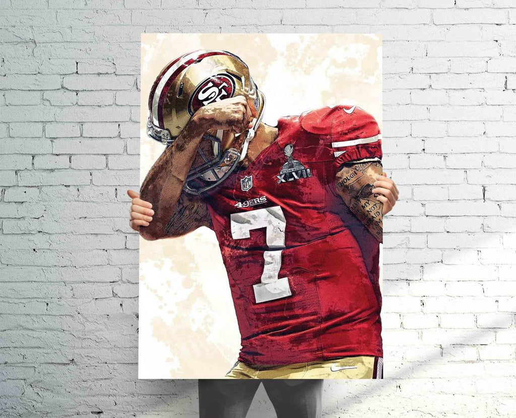 Colin Kaepernick San Francisco 49Ers Sports Art Print, Football, Sports Decor – Poster | Canvas Wall Art Print