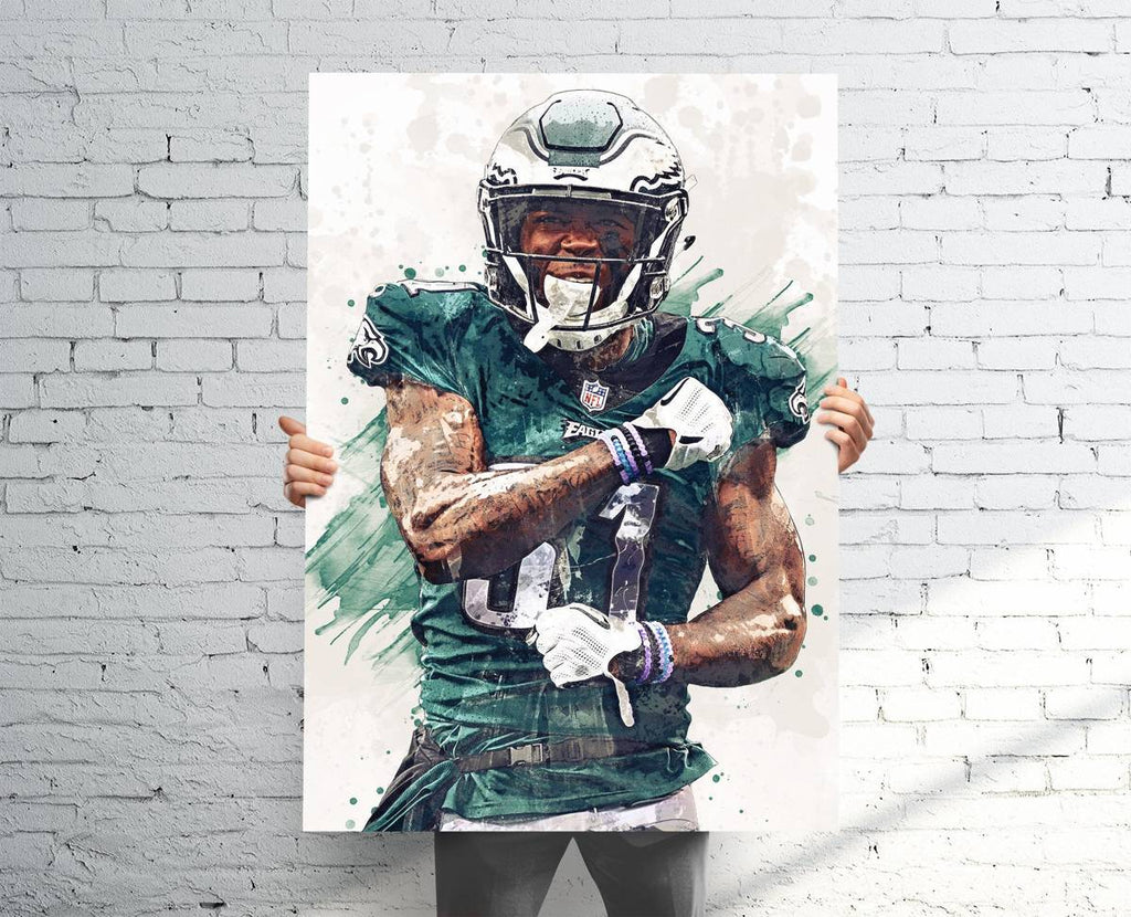 Jalen Mills Philadelphia Eagles Sports Art Print, Football, Sports Decor – Poster | Canvas Wall Art Print