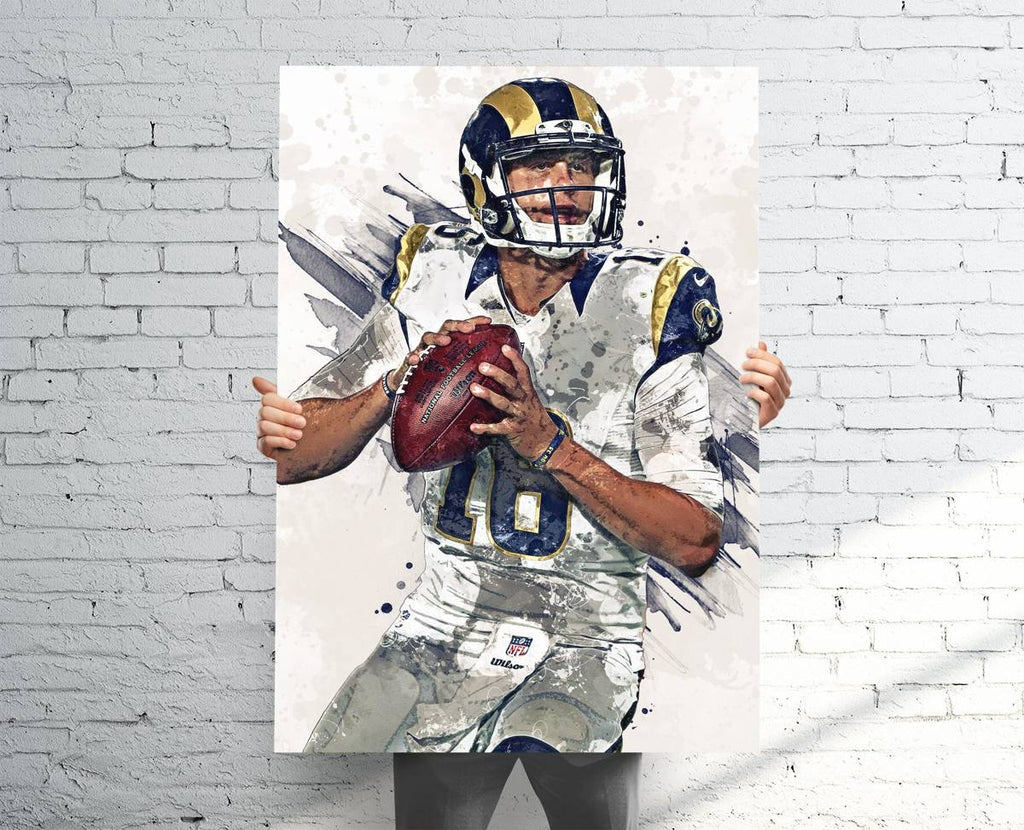 Jared Goff Los Angeles Rams - - Sports Art Print - Football - Man Cave Gift - Sports Decor – Poster | Canvas Wall Art Print