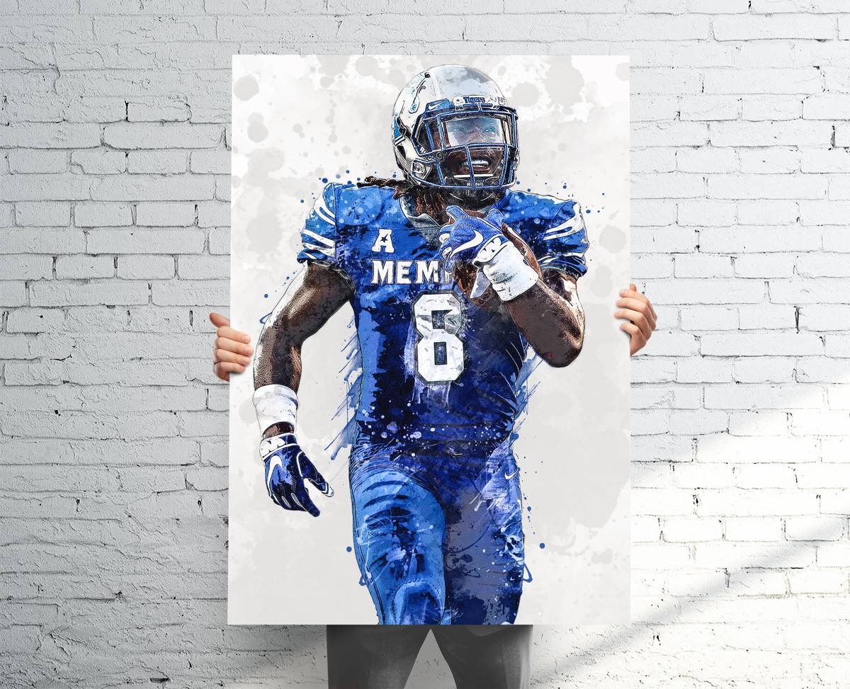 Darrell Henderson Memphis Tigers Sports Art Print, Football, Sports Decor – Poster | Canvas Wall Art Print