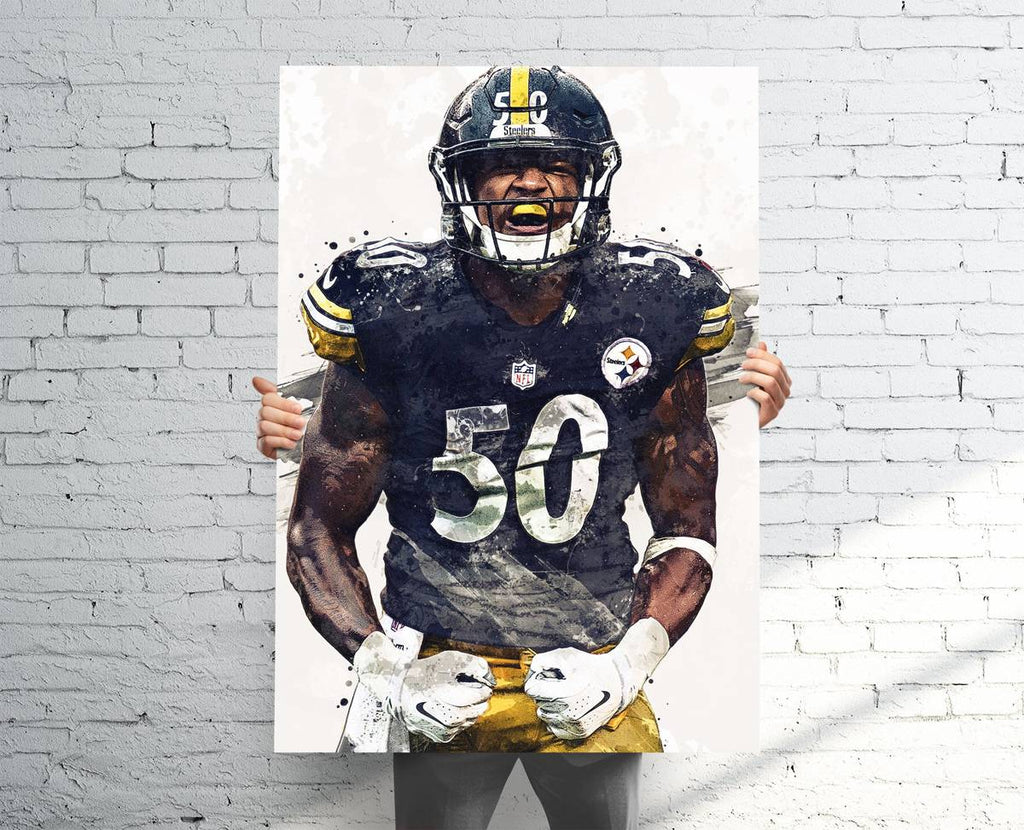 Ryan Shazier Pittsburgh Steelers Sports Art Print, Football, Sports Decor – Poster | Canvas Wall Art Print