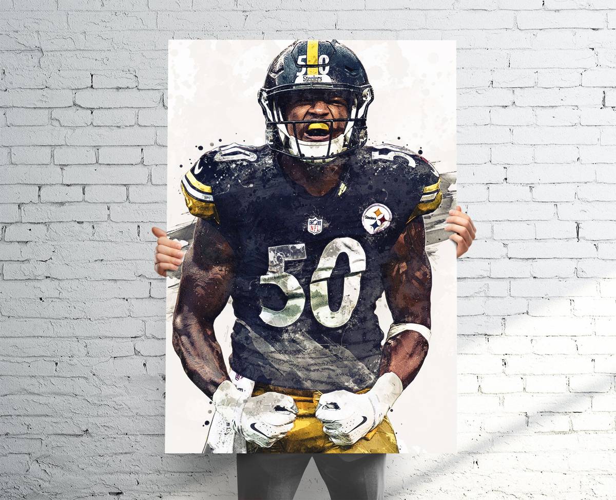 Ryan Shazier Pittsburgh Steelers Sports Art Print, Football, Sports Decor – Poster | Canvas Wall Art Print