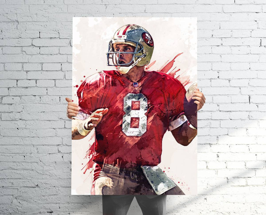 Steve Young San Francisco 49Ers Sports Art Print, Football, Sports Decor – Poster | Canvas Wall Art Print