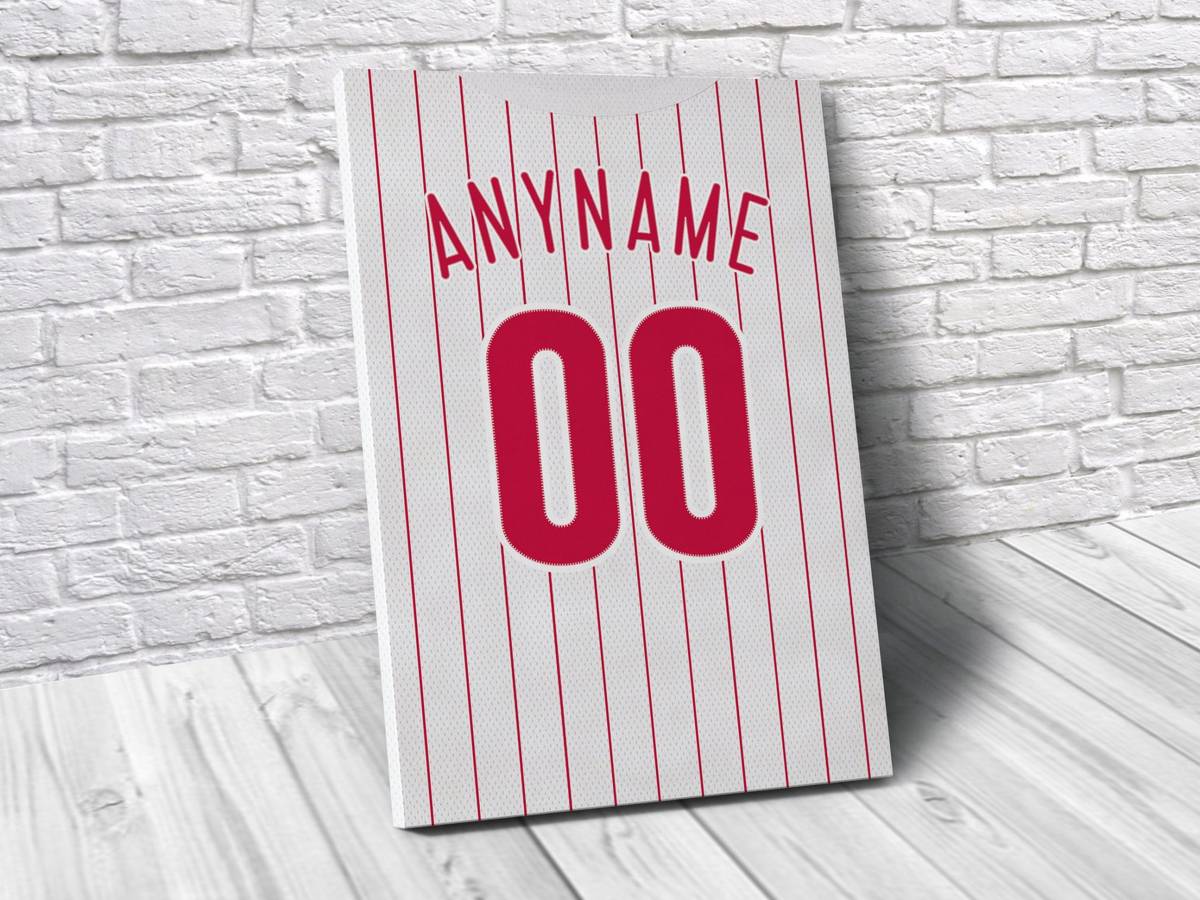 Philadelphia Phillies Personalized Jersey Sports Art Print, Baseball Shirt, Sports Decor – Poster | Canvas Wall Art Print
