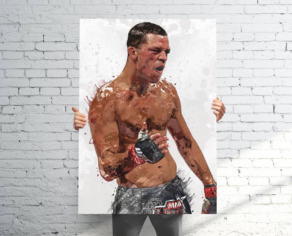 Nate Diaz Ufc Sports Art Print, Ufc Mma, Sports Decor – Poster | Canvas Wall Art Print