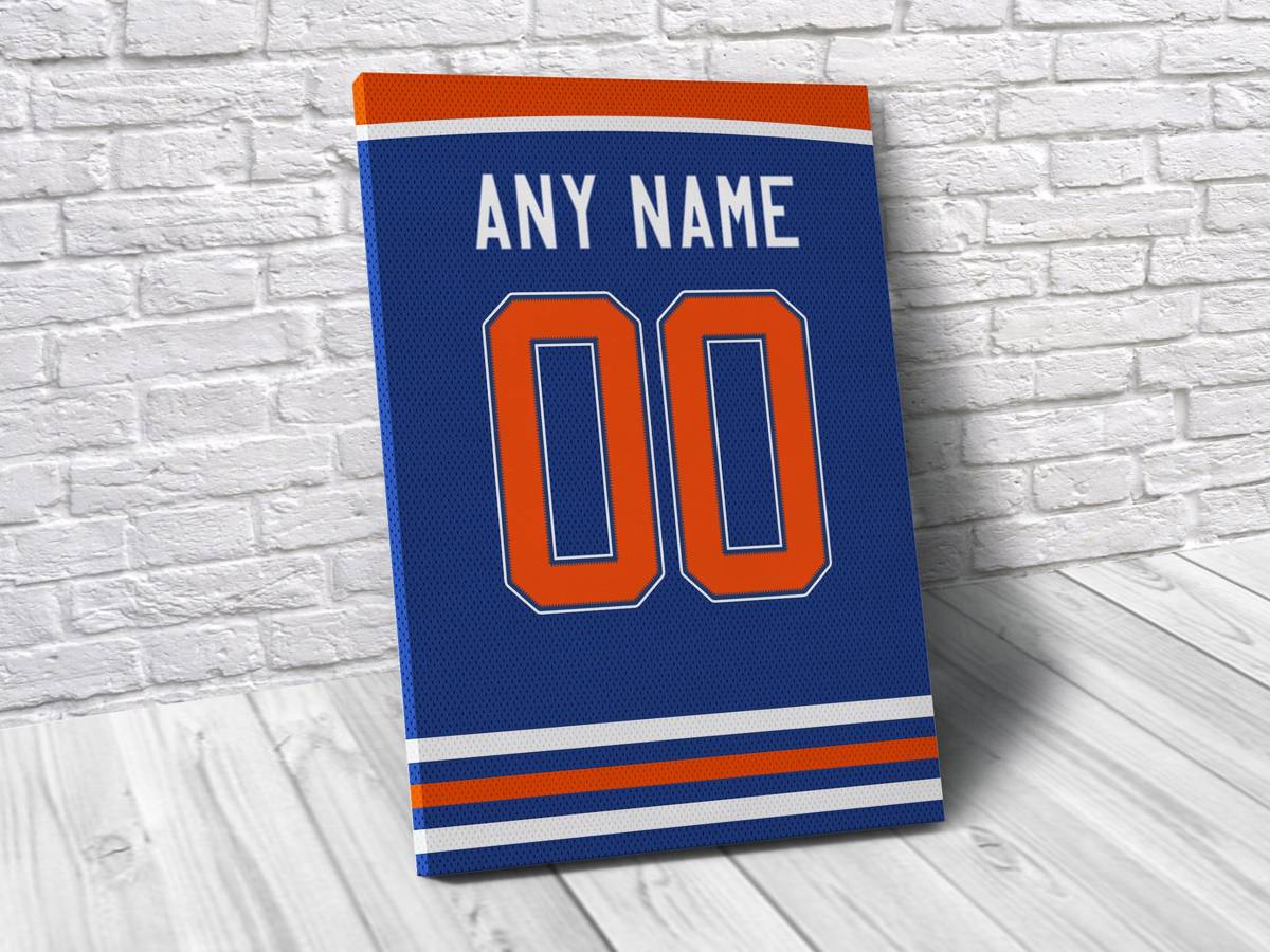 Edmonton Oilers Personalized Jersey Sports Art Print, Hockey Shirt, Sports Decor – Poster | Canvas Wall Art Print