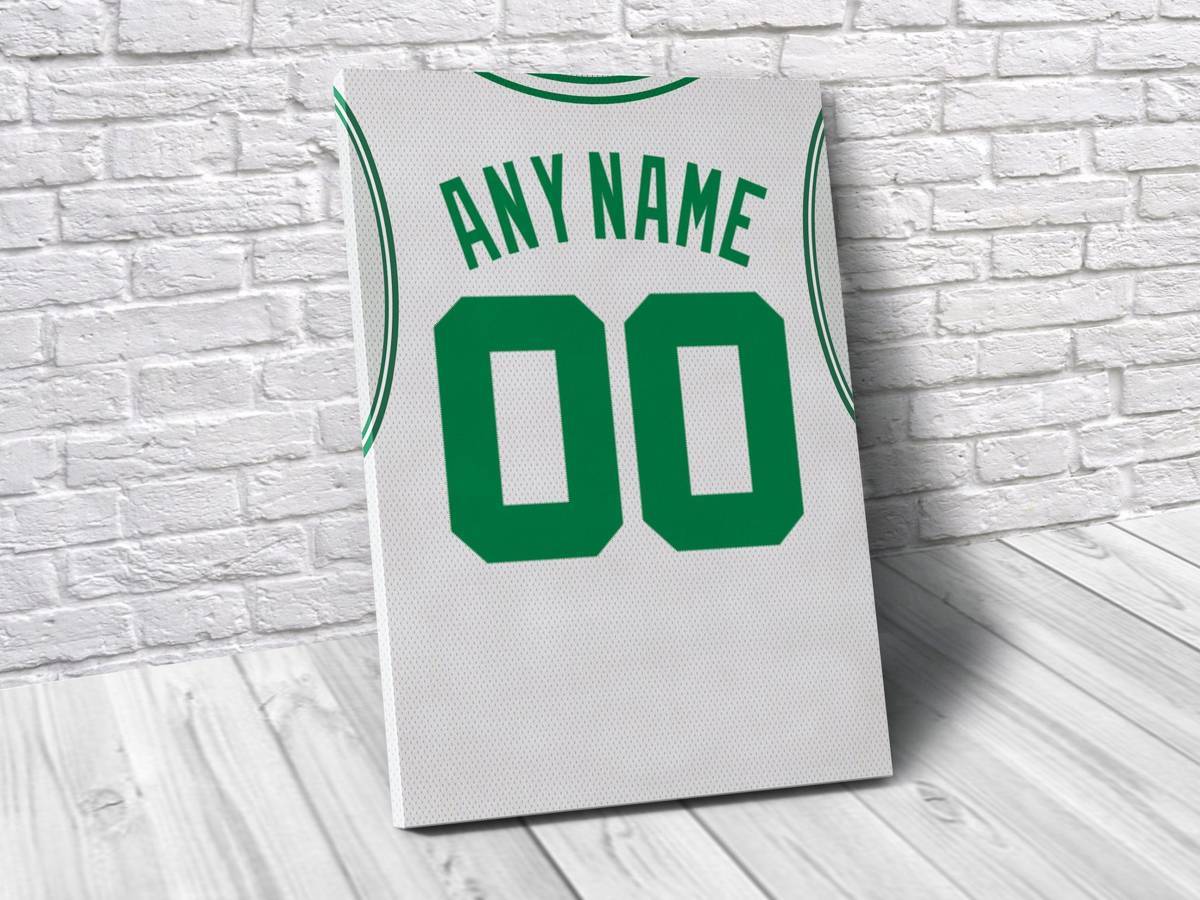 Boston Celtics Personalized Jersey Sports Art Print, Basketball Shirt, Sports Decor – Poster | Canvas Wall Art Print