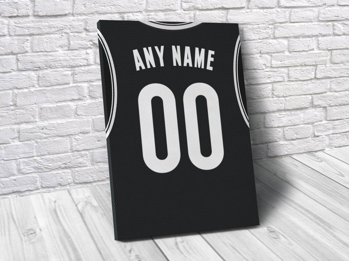Brooklyn Nets Personalized Jersey Sports Art Print, Basketball Shirt, Sports Decor – Poster | Canvas Wall Art Print