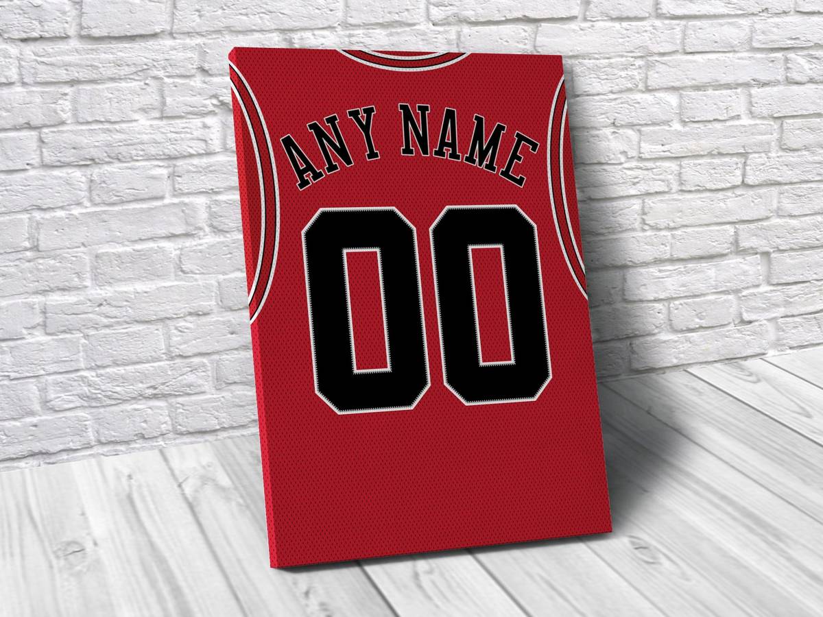 Chicago Bulls Personalized Jersey Sports Art Print, Basketball Shirt, Sports Decor – Poster | Canvas Wall Art Print