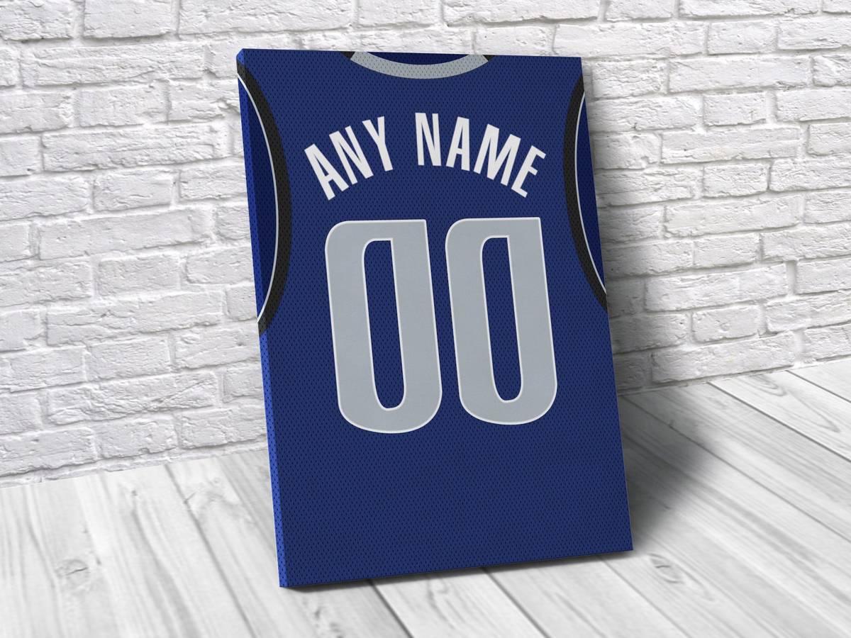 Dallas Mavericks Personalized Jersey Sports Art Print, Basketball Shirt, Sports Decor – Poster | Canvas Wall Art Print
