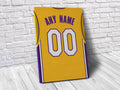Los Angeles Lakers Personalized Jersey Sports Art Print, Basketball Shirt, Sports Decor – Poster | Canvas Wall Art Print