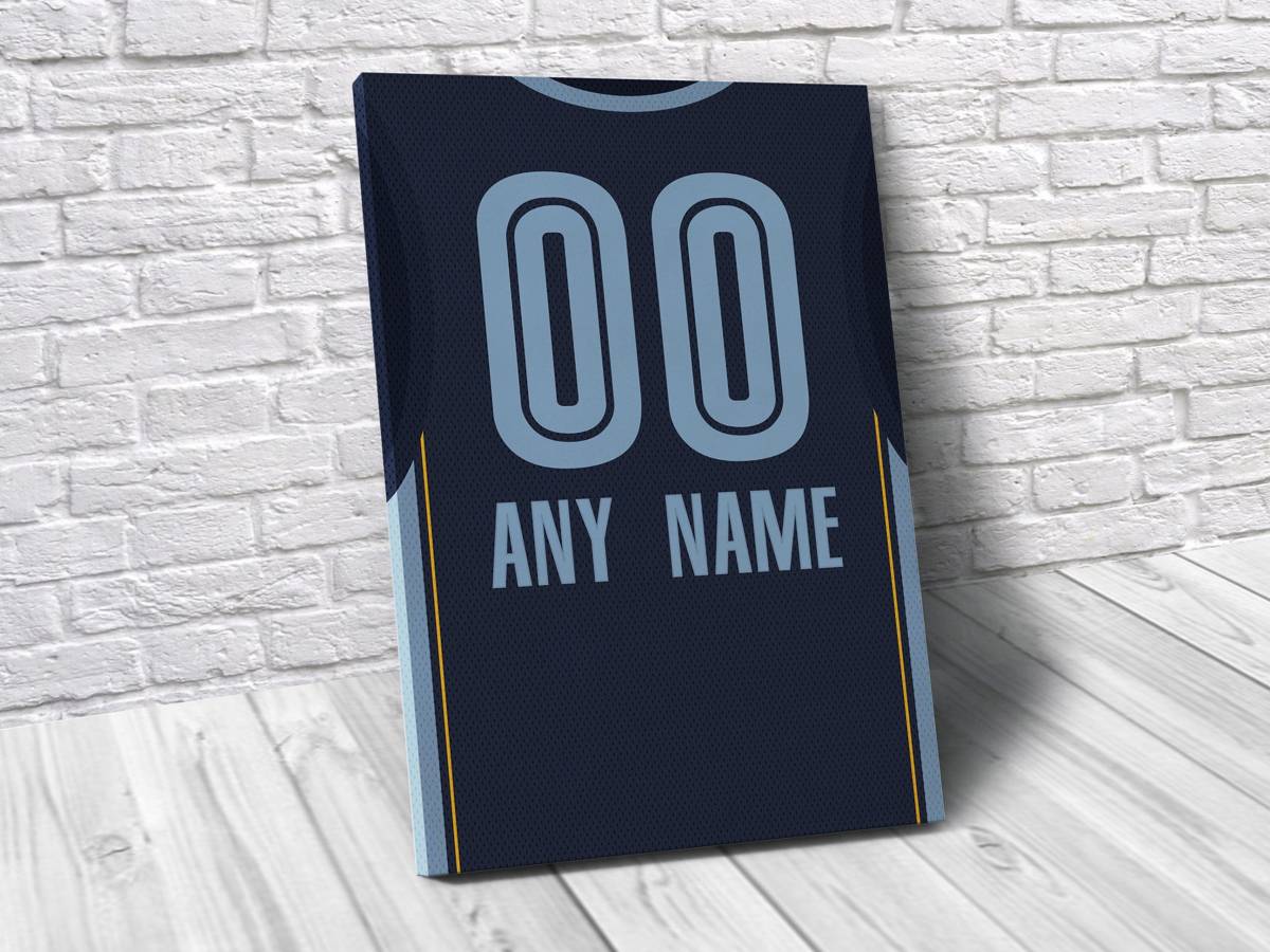 Memphis Grizzlies Personalized Jersey Sports Art Print, Basketball Shirt, Sports Decor – Poster | Canvas Wall Art Print