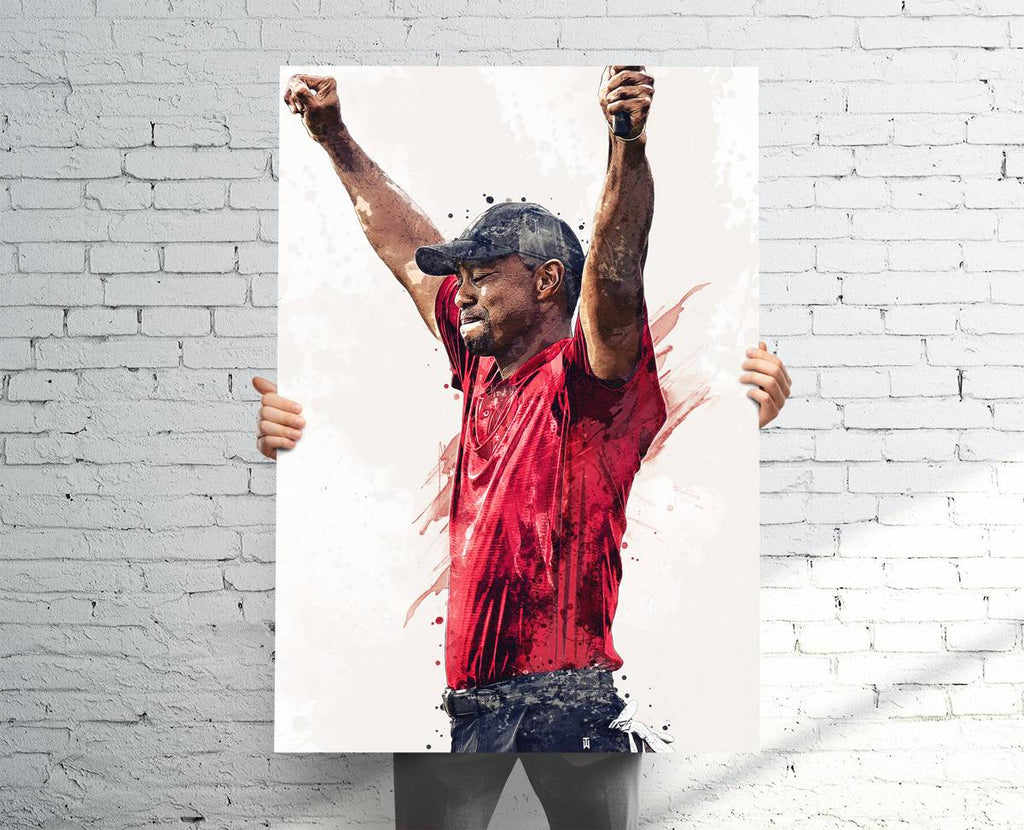 Tiger Woods Championship Sports Art Print, Pro Golf, Sports Decor – Poster | Canvas Wall Art Print