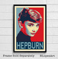 Audrey Hepburn Illustration #5 - Breakfast At Tiffany'S Film Hollywood Icon Movie - Poster | Canvas Wall Art Print
