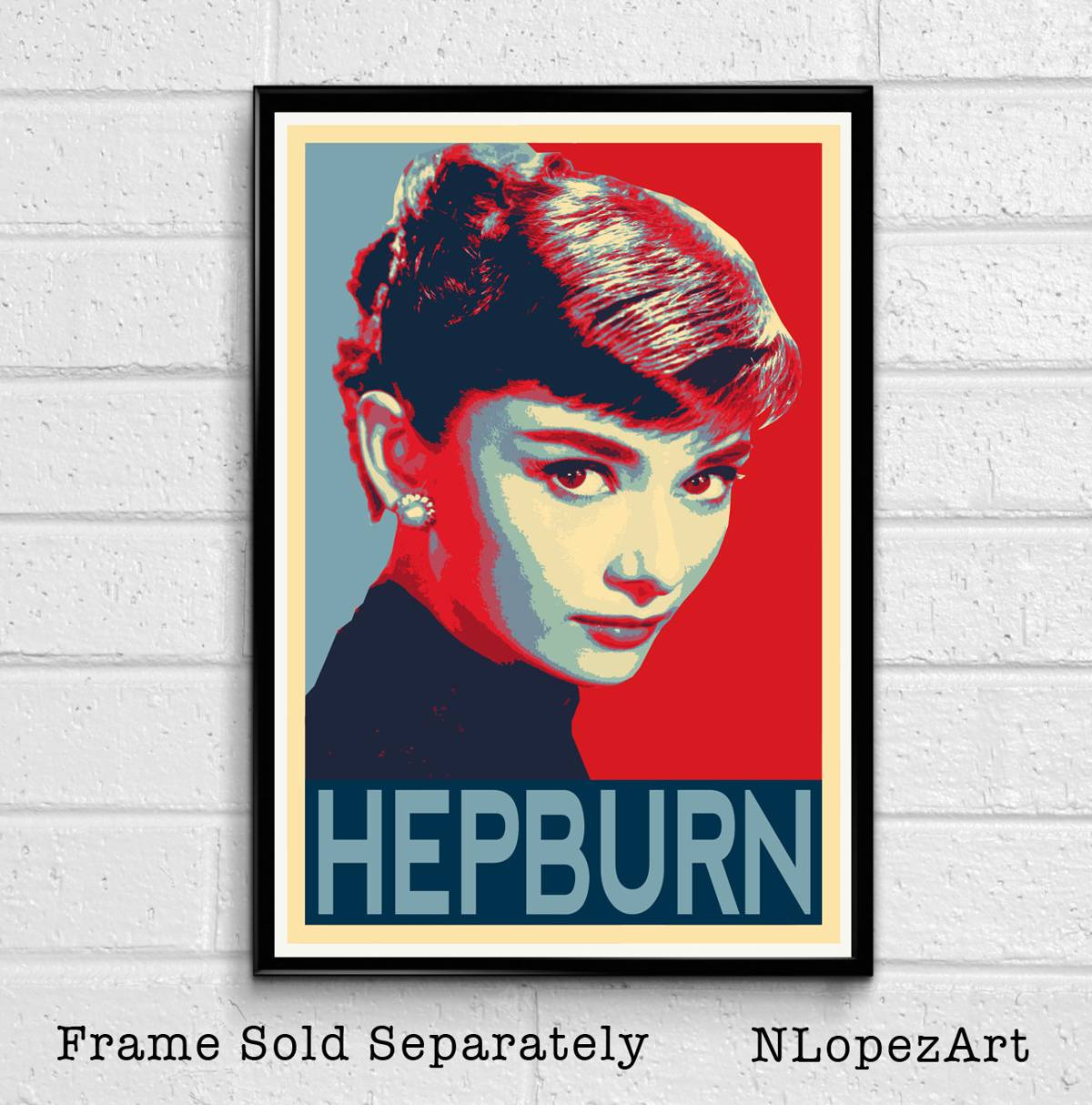 Audrey Hepburn Illustration #5 - Breakfast At Tiffany'S Film Hollywood Icon Movie - Poster | Canvas Wall Art Print