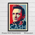 Johnny Cash Illustration #2 - Rock And Roll Music Icon - Poster | Canvas Wall Art Print