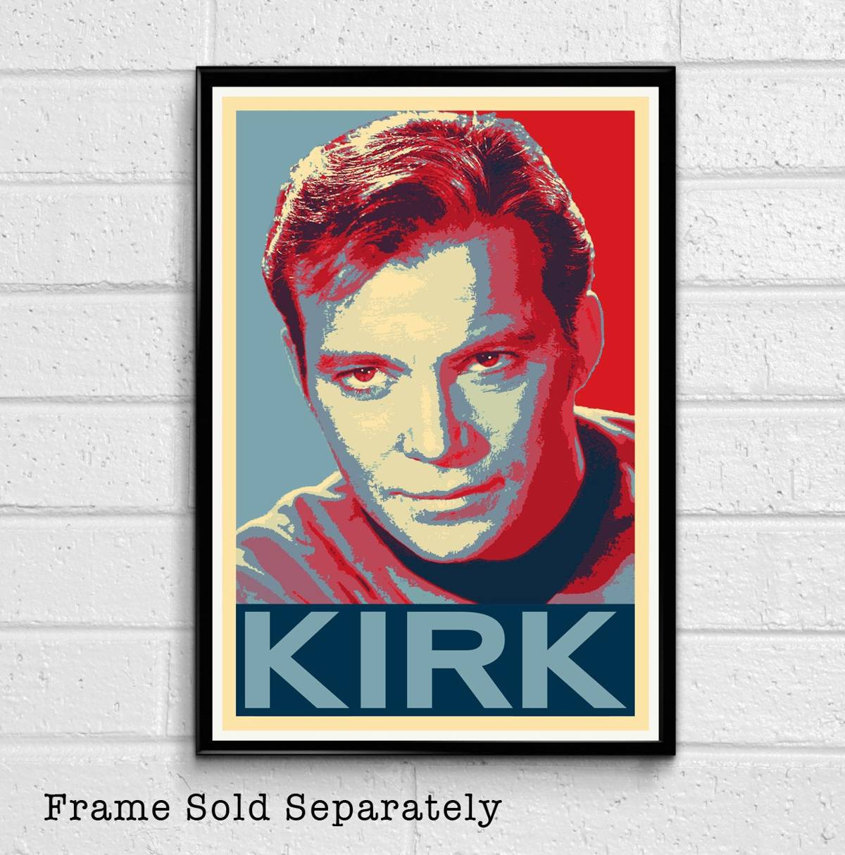 Captain James T. Kirk From Star Trek Illustration #2 - William Shatner Sci-Fi Film Movie - Poster | Canvas Wall Art Print