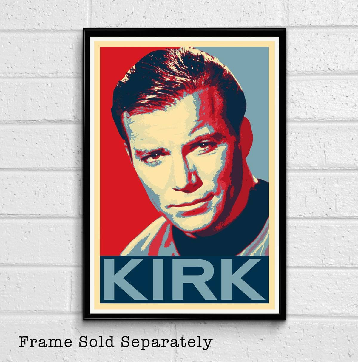 Captain James T. Kirk From Star Trek Illustration #3 - William Shatner Sci-Fi Film Movie - Poster | Canvas Wall Art Print