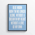 Manchester City Blue Moon Chant Song Typography Mcfc Wall Art - Poster | Canvas Wall Art Print