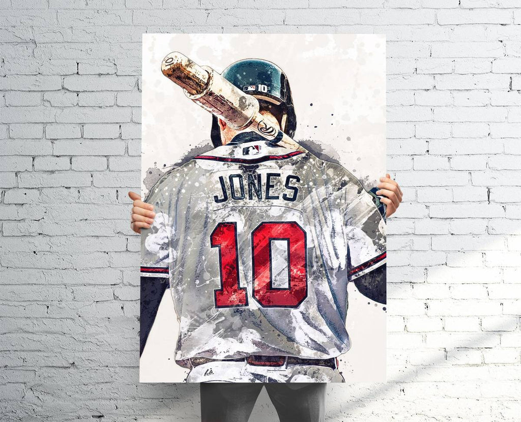 Chipper Jones Atlanta Braves Sports Art Print, Baseball, Sports Decor – Poster | Canvas Wall Art Print