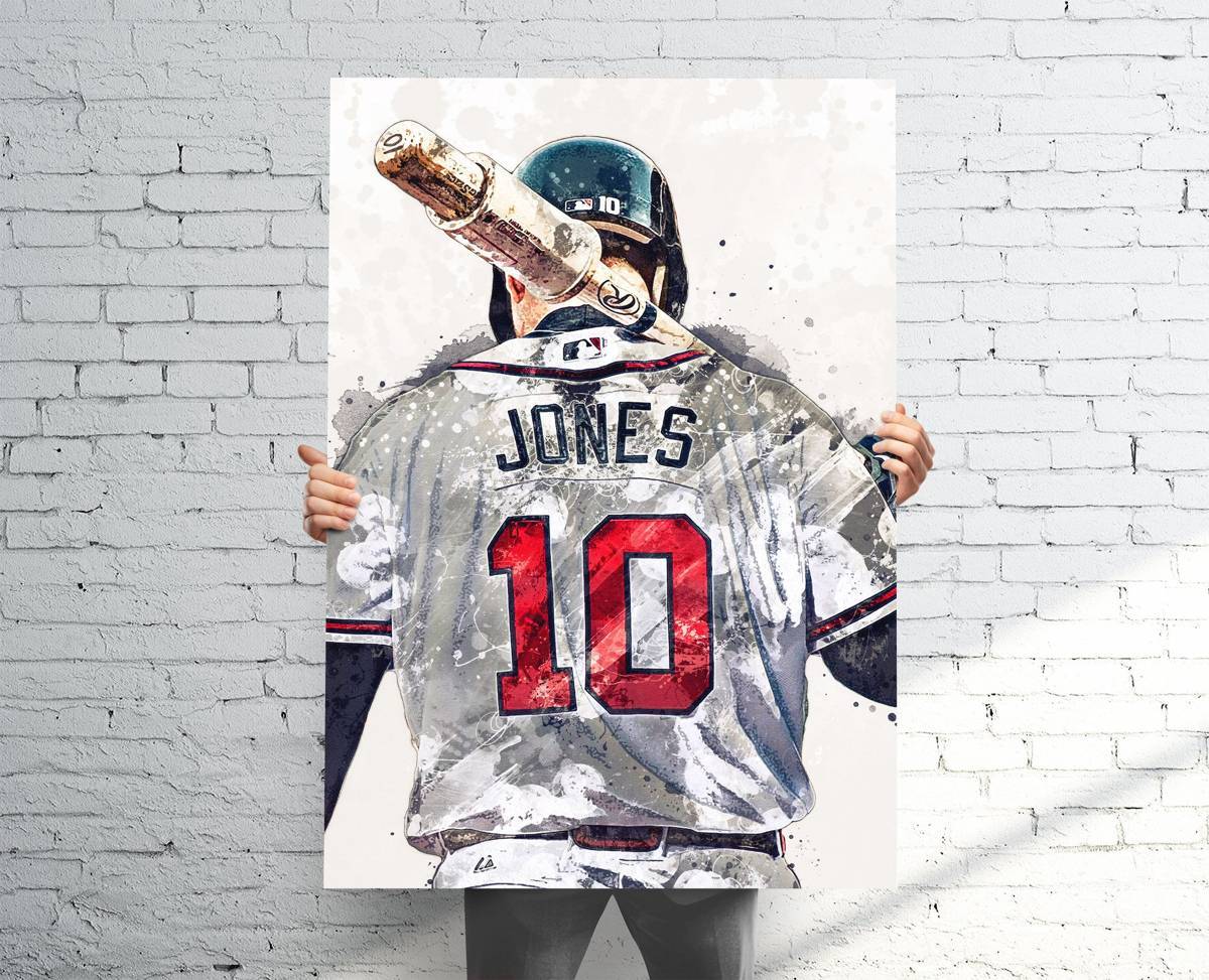 Chipper Jones Atlanta Braves Sports Art Print, Baseball, Sports Decor – Poster | Canvas Wall Art Print