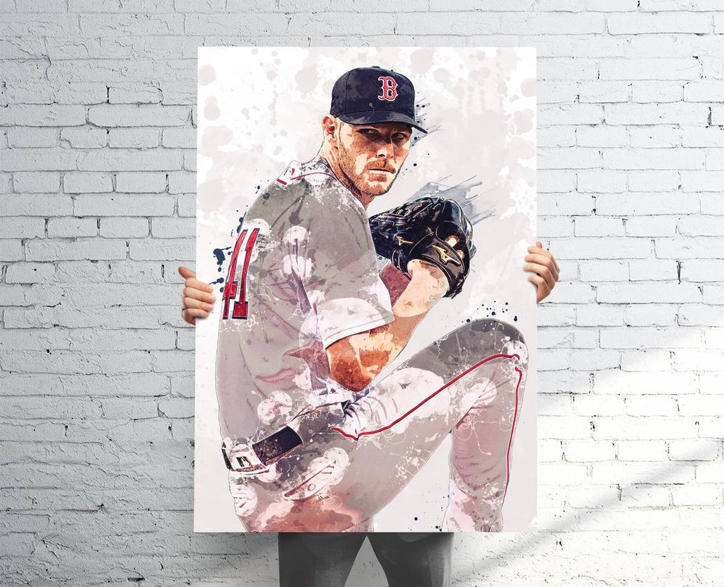 Chris Sale Boston Red Sox Sports Art Print, Baseball, Sports Decor – Poster | Canvas Wall Art Print