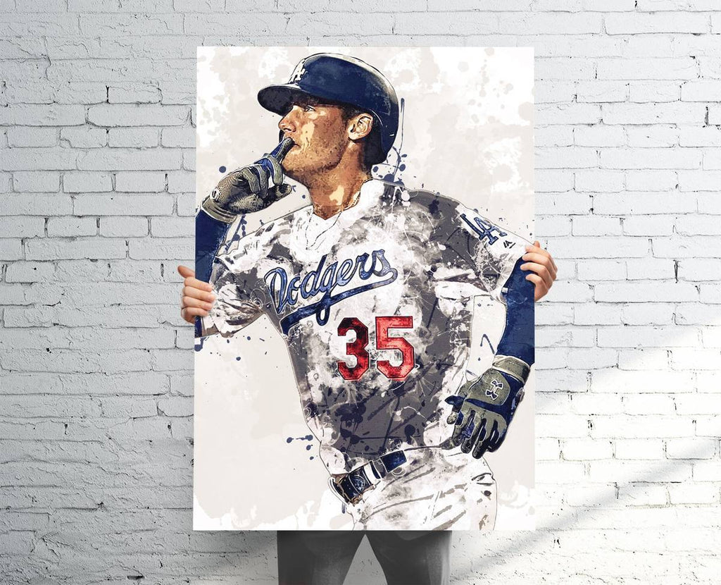 Cody Bellinger Los Angeles Dodgers Sports Art Print, Baseball, Sports Decor – Poster | Canvas Wall Art Print