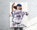 Jacob Degrom New York Mets Sports Art Print, Baseball, Sports Decor – Poster | Canvas Wall Art Print